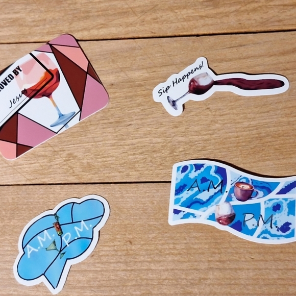 Water bottle stickers 4pk, use for togo coffee cups, laptops, & phones. - Picture 7 of 8